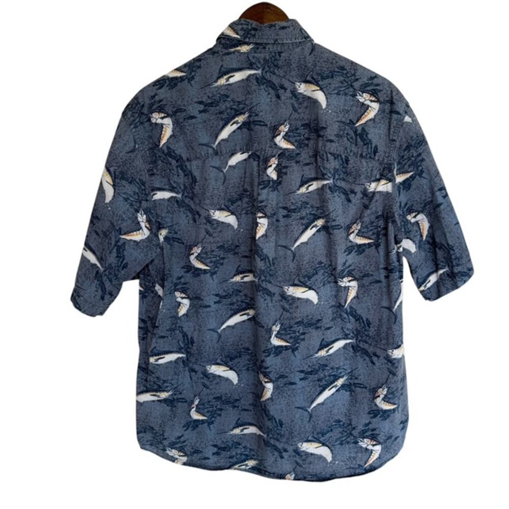 Columbia Blue Dreamcatcher Marlin Fishing Button Down Shirt - Large - Picture 3 of 5